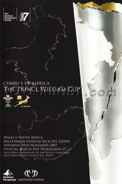 2007 Wales v South Africa  Rugby Programme